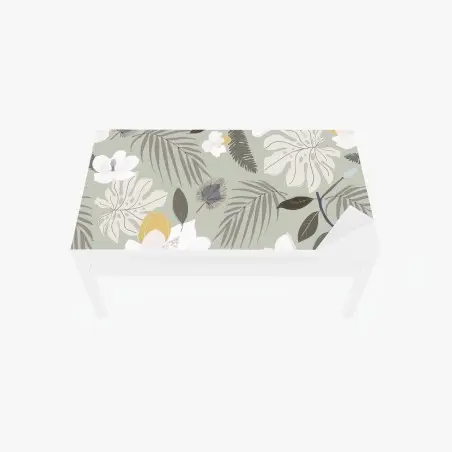Chapa adhesiva para mesa y escritorio patrón botánico de magnolias y hojas tropicales – Pixers®
