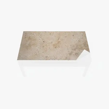 Chapa adhesiva para mesa y escritorio textura de piedra travertina beige para decoración – Pixers®