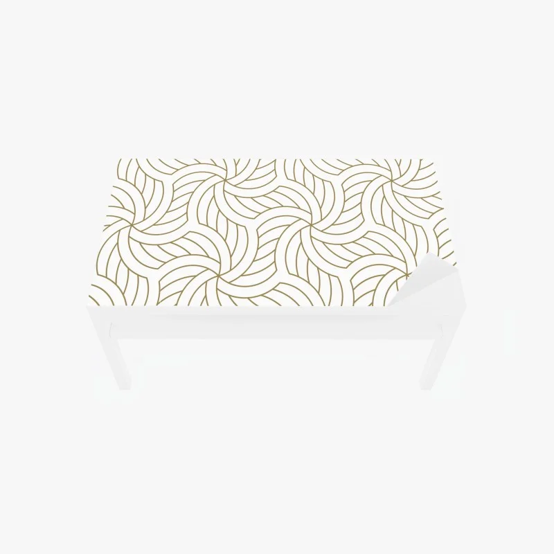 Chapa adhesiva para mesa y escritorio patrón geométrico ondulado en dorado