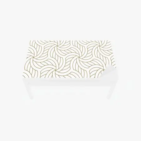 Chapa adhesiva para mesa y escritorio patrón geométrico ondulado en dorado – Pixers®