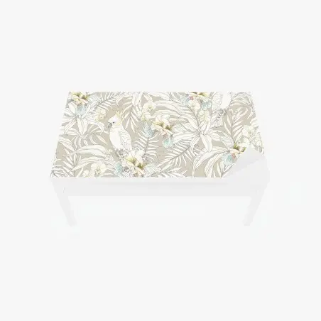 Chapa adhesiva para mesa y escritorio cacatúas y orquídeas en patrón botánico – Pixers®
