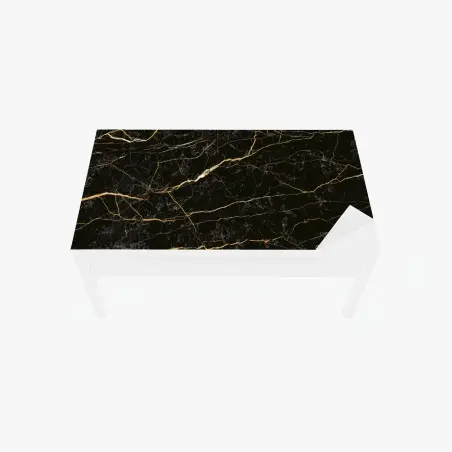 Chapa adhesiva para mesa y escritorio mármol negro con vetas doradas sofisticado – Pixers®