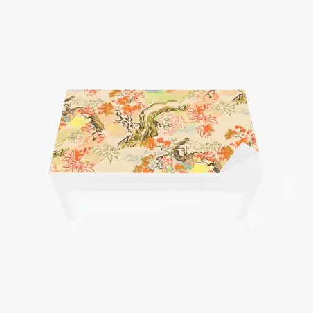 Chapa adhesiva para mesa y escritorio motivo oriental de arces otoñales en tonos pastel – Pixers®