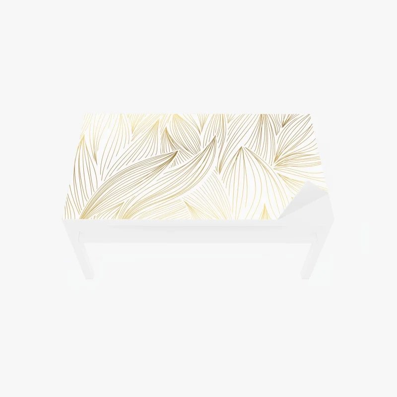 Chapa adhesiva para mesa y escritorio diseño botánico dorado y minimalista