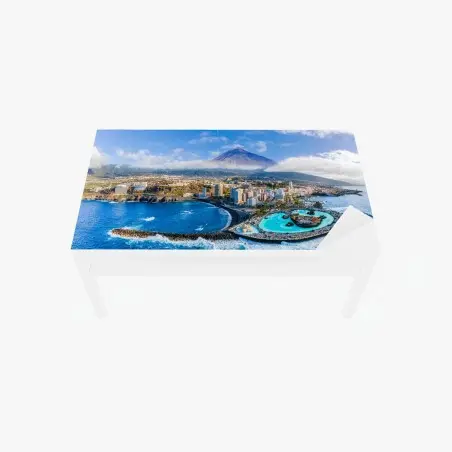 Chapa adhesiva para mesa y escritorio panorámica costera de Tenerife con el Teide – Pixers®