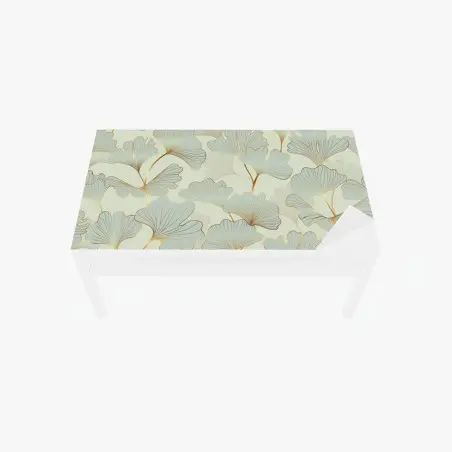 Chapa adhesiva para mesa y escritorio patrón elegante de hojas de ginkgo doradas – Pixers®