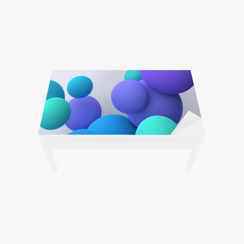 Chapa adhesiva para mesa y escritorio esferas coloridas en 3d sobre fondo minimalista