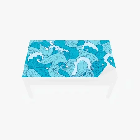 Chapa adhesiva para mesa y escritorio olas en movimiento de tonos azules – Pixers®