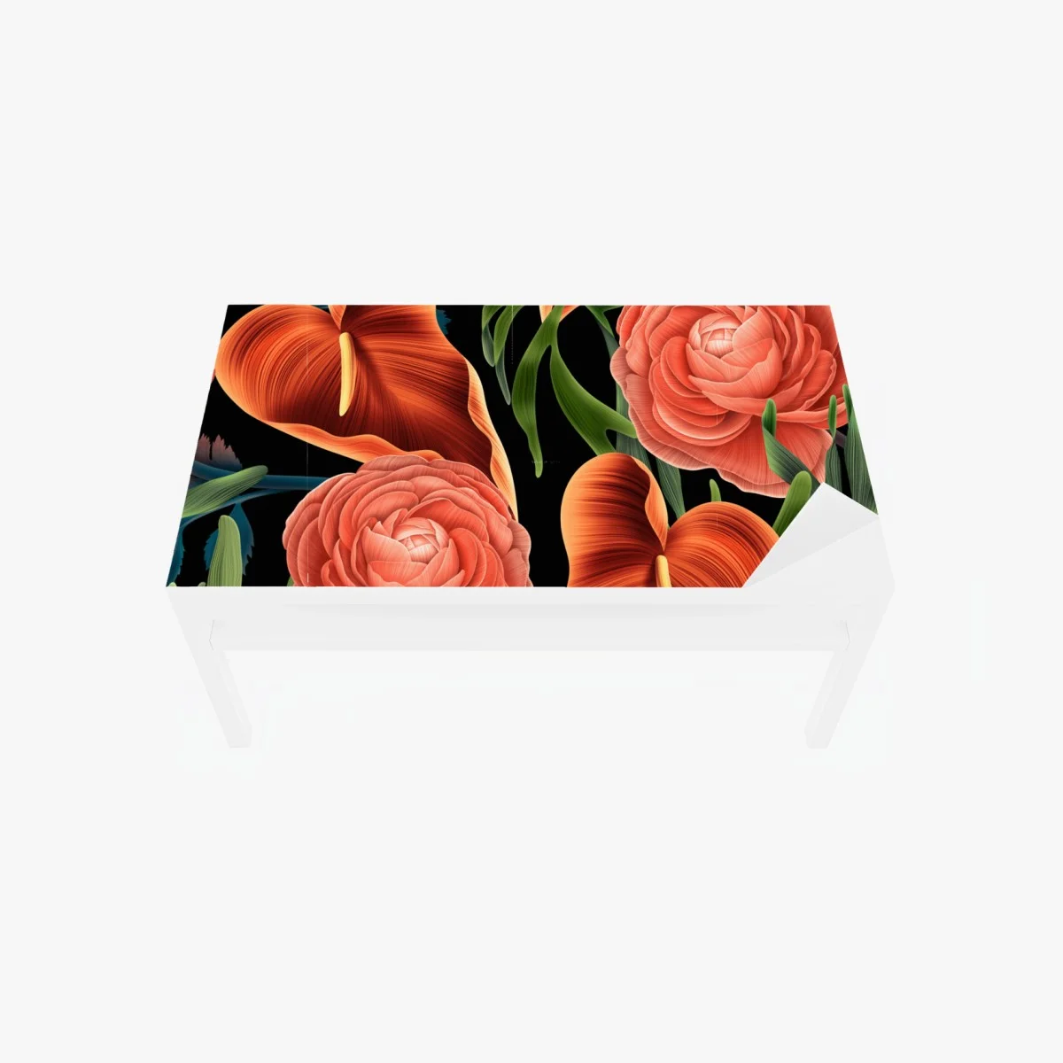 Chapa adhesiva para mesa y escritorio patrón floral de anthuriums y ranúnculos sobre fondo negro – Pixers® Chapa adhesiva para mesa y escritorio patrón floral de anthuriums y ranúnculos sobre fondo negro – Pixers®