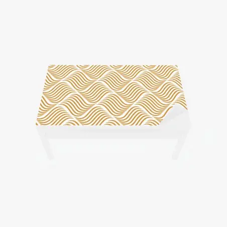 Chapa adhesiva para mesa y escritorio patrón de ondas doradas geométrico – Pixers®