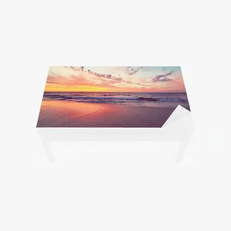 Chapa adhesiva para mesa y escritorio atardecer en la orilla con tonos pastel – Pixers®