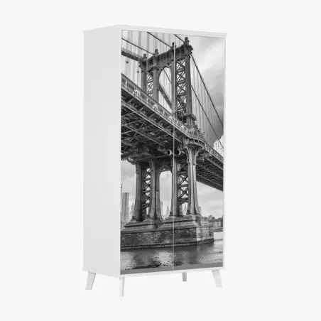 Pegatina para armario gran angular del puente Manhattan – Pixers®