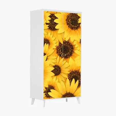 Pegatina para armario mosaico de girasoles radiantes – Pixers®