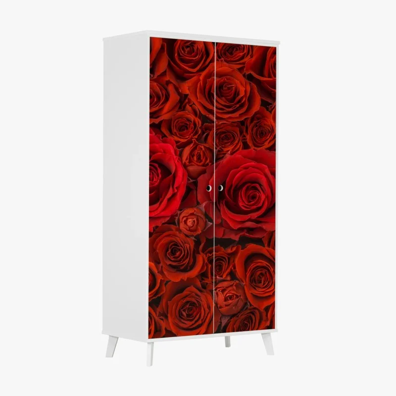 Pegatina para armario composición de rosas rojas