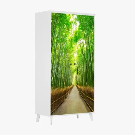 Pegatina para armario paseo sereno en el bosque de bambú de Arashiyama, Kyoto – Pixers®