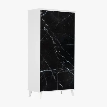 Pegatina para armario textura de mármol marquina negro con vetas blancas – Pixers®