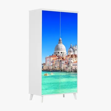 Pegatina para armario panorama del Gran Canal y Basílica Santa Maria della Salute en Venecia – Pixers®