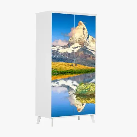 Pegatina para armario paisaje alpino sereno con Matterhorn al amanecer – Pixers®
