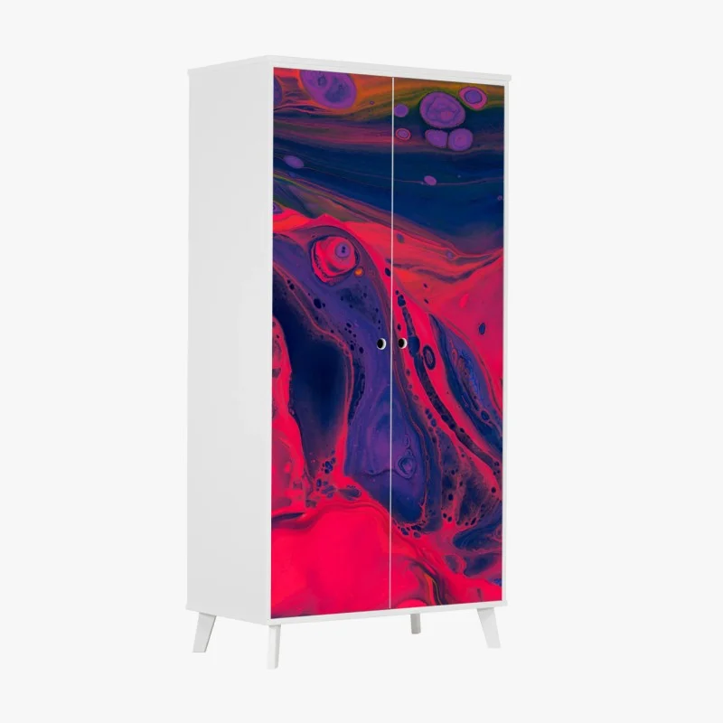 Pegatina para armario flujo psicodélico fucsia y azul