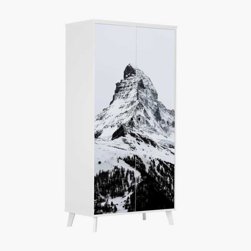 Pegatina para armario cima nevada imponente