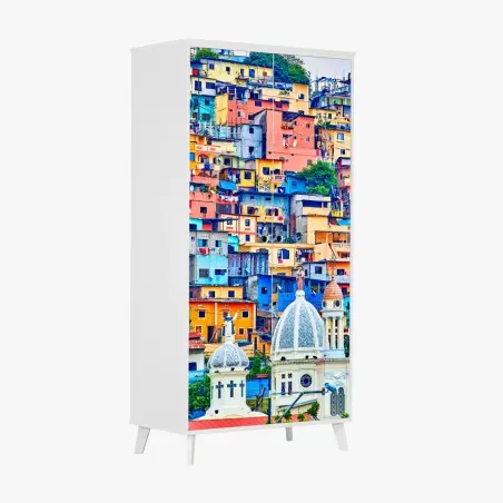 Pegatina para armario colores del cerro Santa Ana, Guayaquil – Pixers®