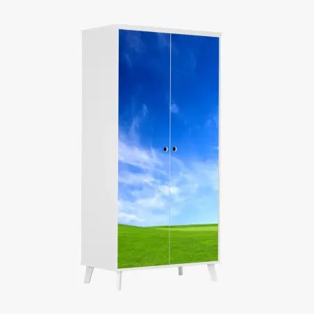 Pegatina para armario pradera bajo cielo azul – Pixers®