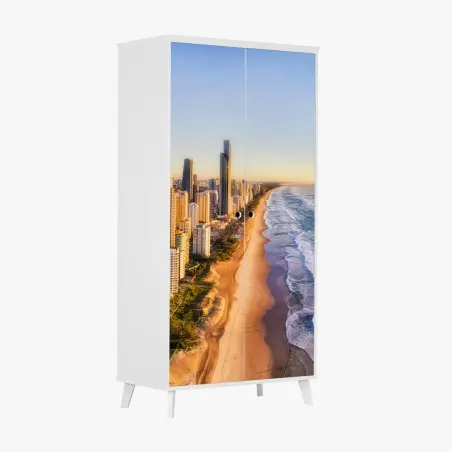 Pegatina para armario amanecer sobre Surfers Paradise, Gold Coast – Pixers®