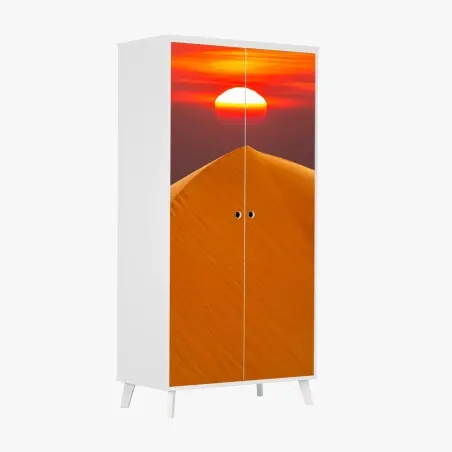 Pegatina para armario puesta de sol sobre dunas doradas – Pixers®