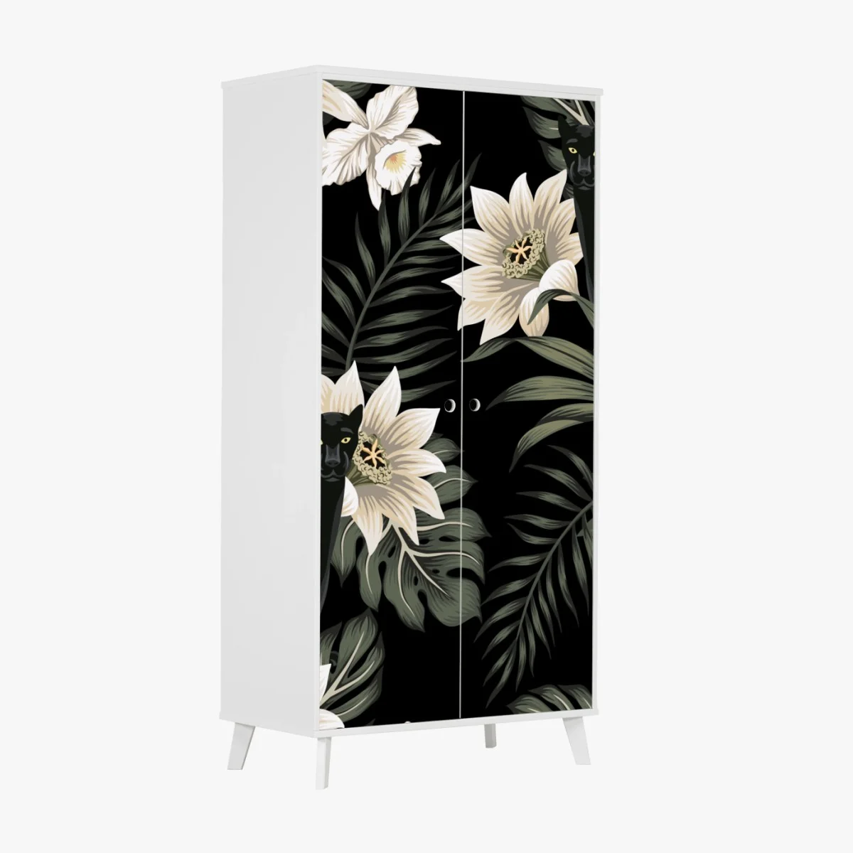Pegatina para armario panteras negras entre orquídeas y hojas tropicales – Pixers® Pegatina para armario panteras negras entre orquídeas y hojas tropicales – Pixers®