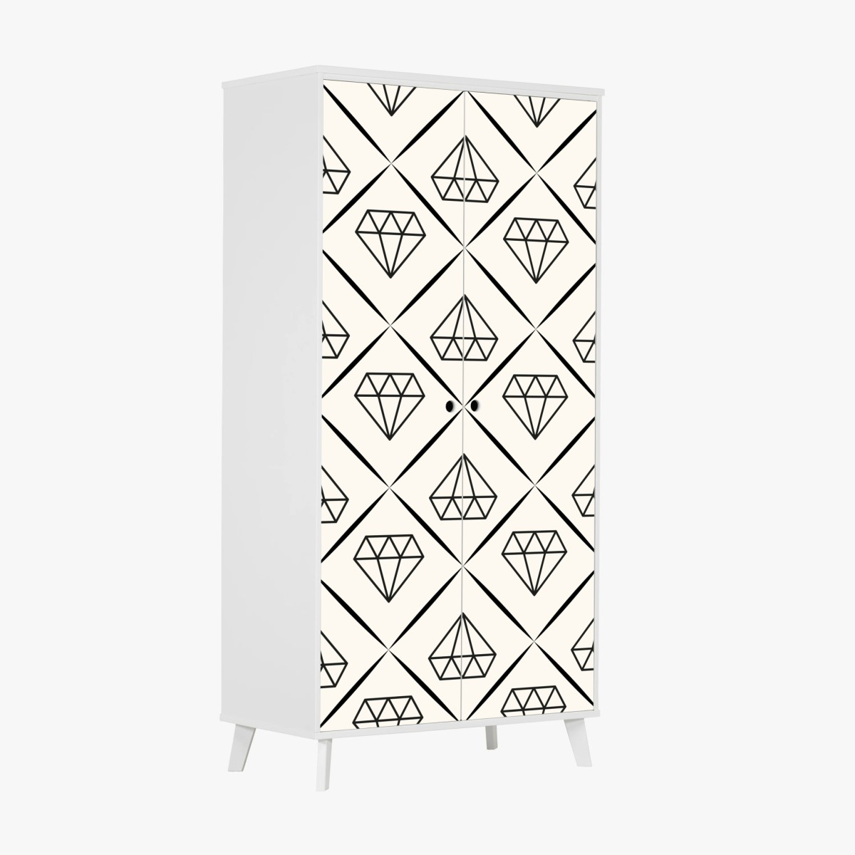 Pegatina para armario patrón geométrico de diamantes minimalista y elegante – Pixers®