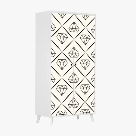 Pegatina para armario patrón geométrico de diamantes minimalista y elegante – Pixers®