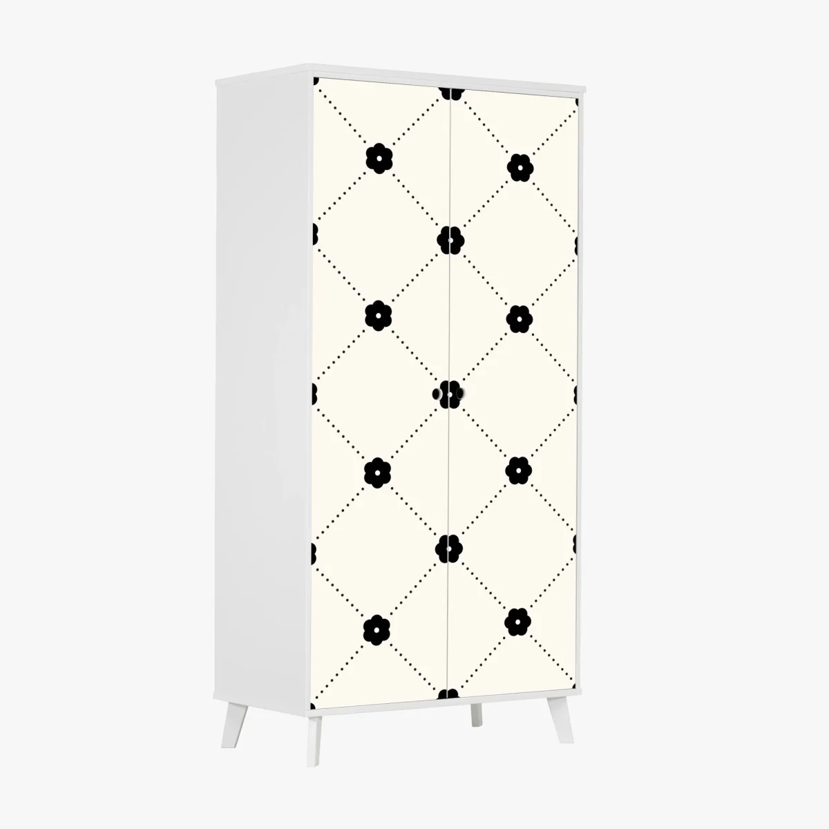 Pegatina para armario patrón geométrico de flores en blanco y negro – Pixers® Pegatina para armario patrón geométrico de flores en blanco y negro – Pixers®