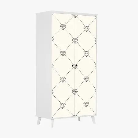 Pegatina para armario patrón geométrico de diamantes minimalistas sobre fondo beige – Pixers®