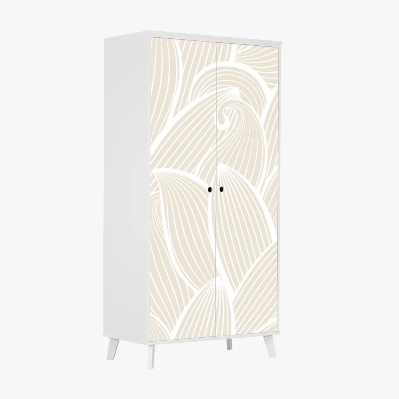 Pegatina para armario diseño floral minimalista en tonos beige