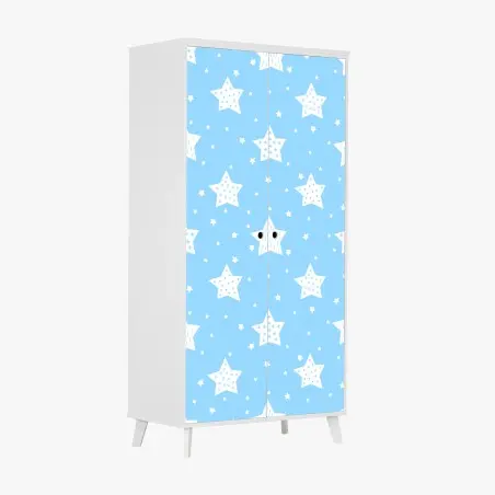 Pegatina para armario fondo estrellado infantil azul – Pixers®