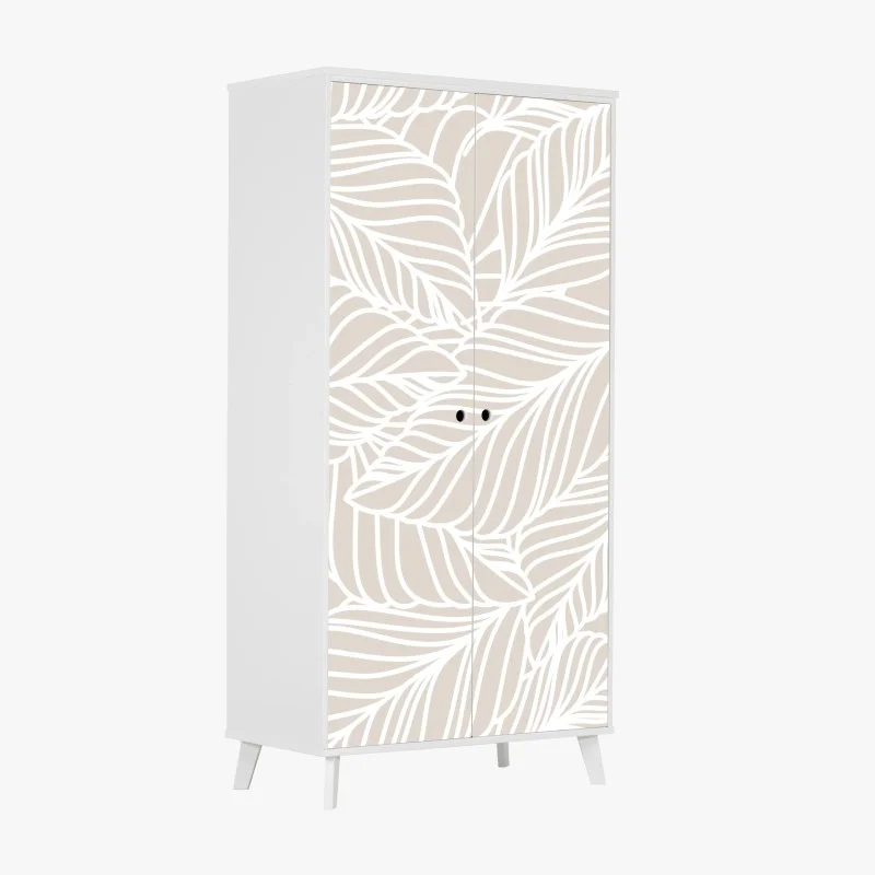 Pegatina para armario diseño botánico minimalista en tonos beige