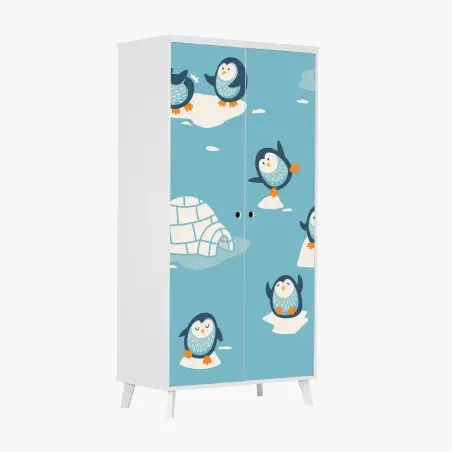 Pegatina para armario patrón de pingüinos sobre témpanos para decoración infantil – Pixers®