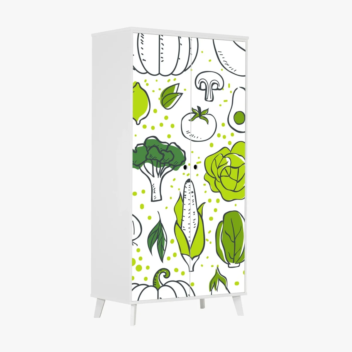 Pegatina para armario patrón de verduras ilustradas en tonos verdes – Pixers® Pegatina para armario patrón de verduras ilustradas en tonos verdes – Pixers®