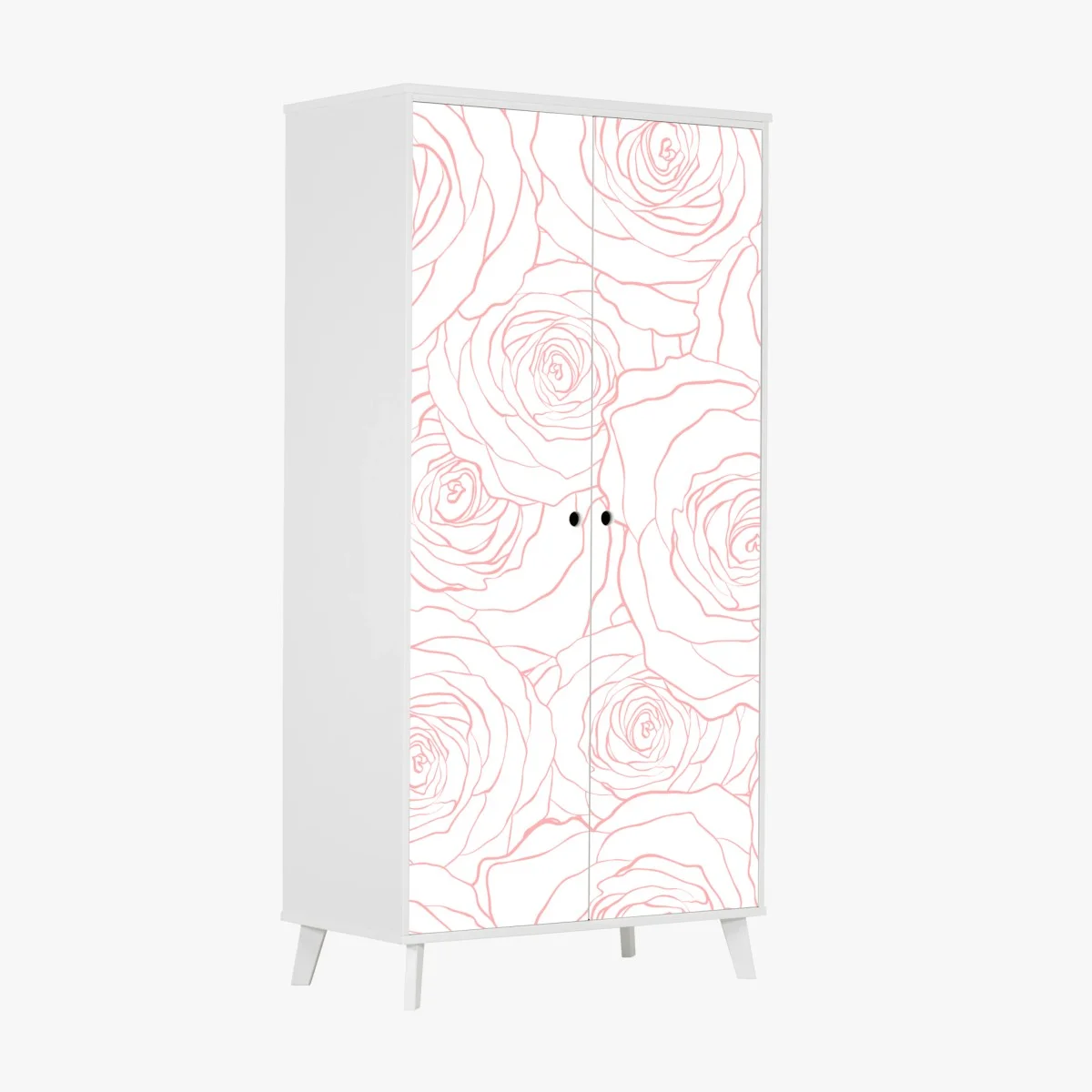 Pegatina para armario diseño floral de rosas en contorno rosa – Pixers® Pegatina para armario diseño floral de rosas en contorno rosa – Pixers®
