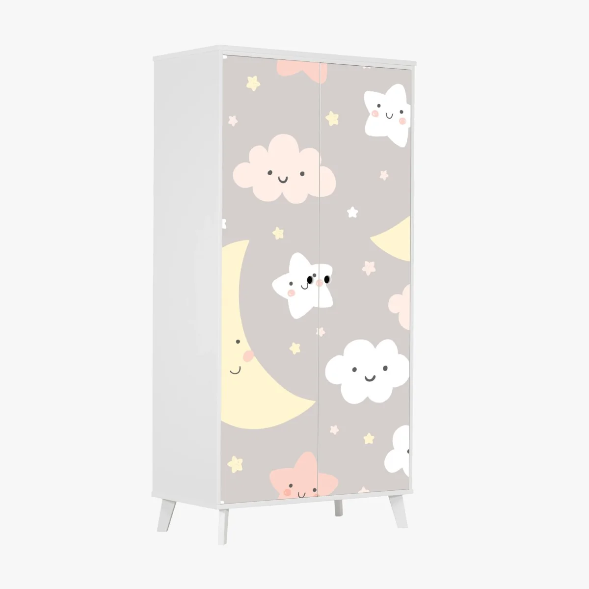 Pegatina para armario diseño infantil de luna y estrellas en tonos pastel – Pixers® Pegatina para armario diseño infantil de luna y estrellas en tonos pastel – Pixers®