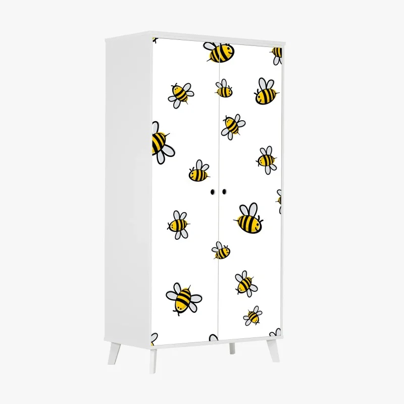 Pegatina para armario patrón de abejas juguetonas