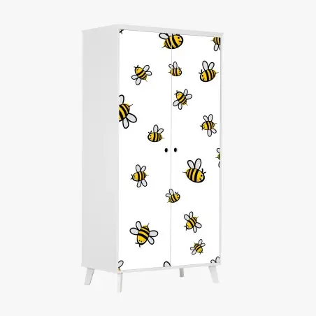 Pegatina para armario patrón de abejas juguetonas – Pixers®
