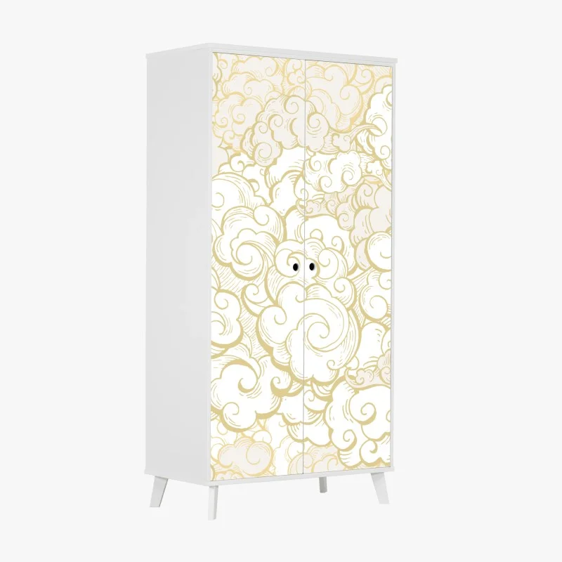Pegatina para armario patrón de nubes doradas estilo ornamental