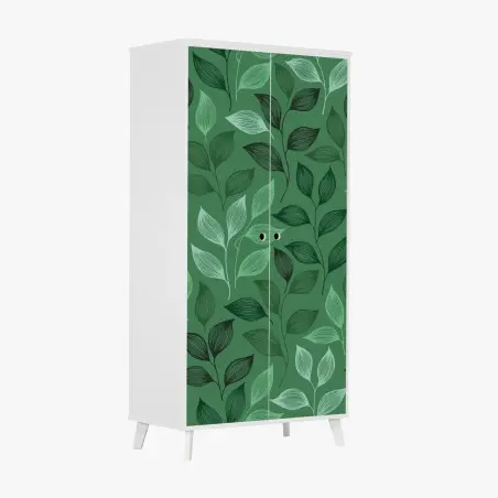 Pegatina para armario diseño botánico de hojas verdes – Pixers®