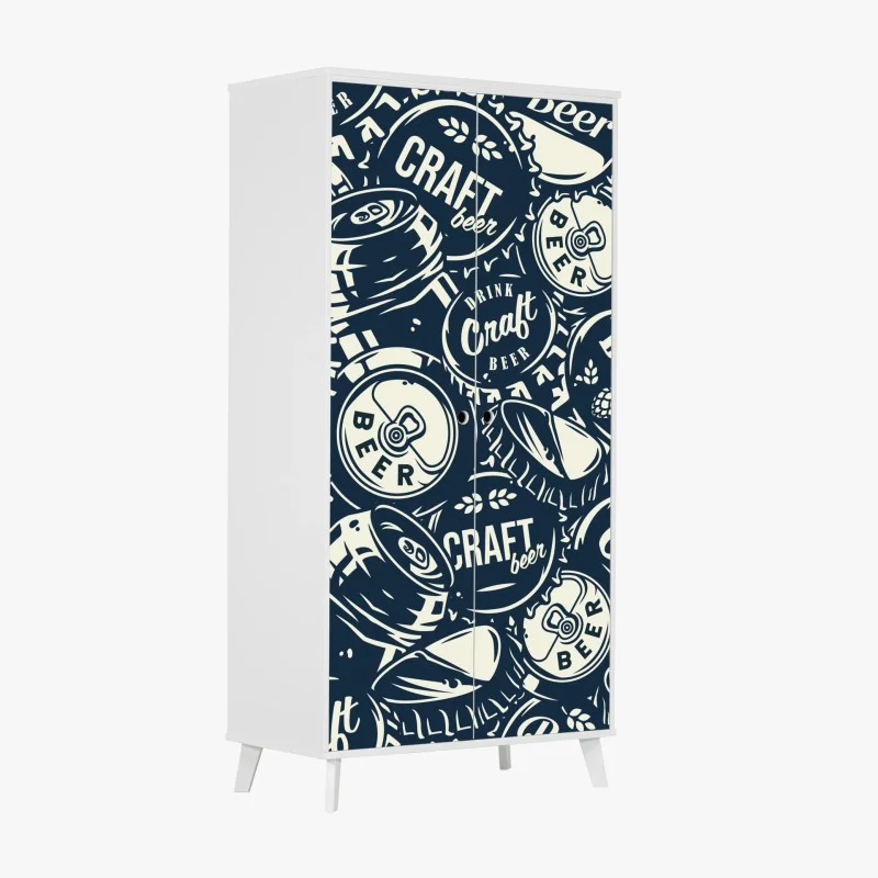 Pegatina para armario mural decorativo de cerveza artesanal estilo retro