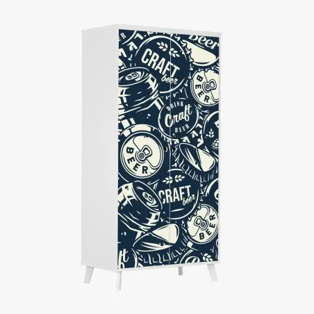 Pegatina para armario mural decorativo de cerveza artesanal estilo retro – Pixers®
