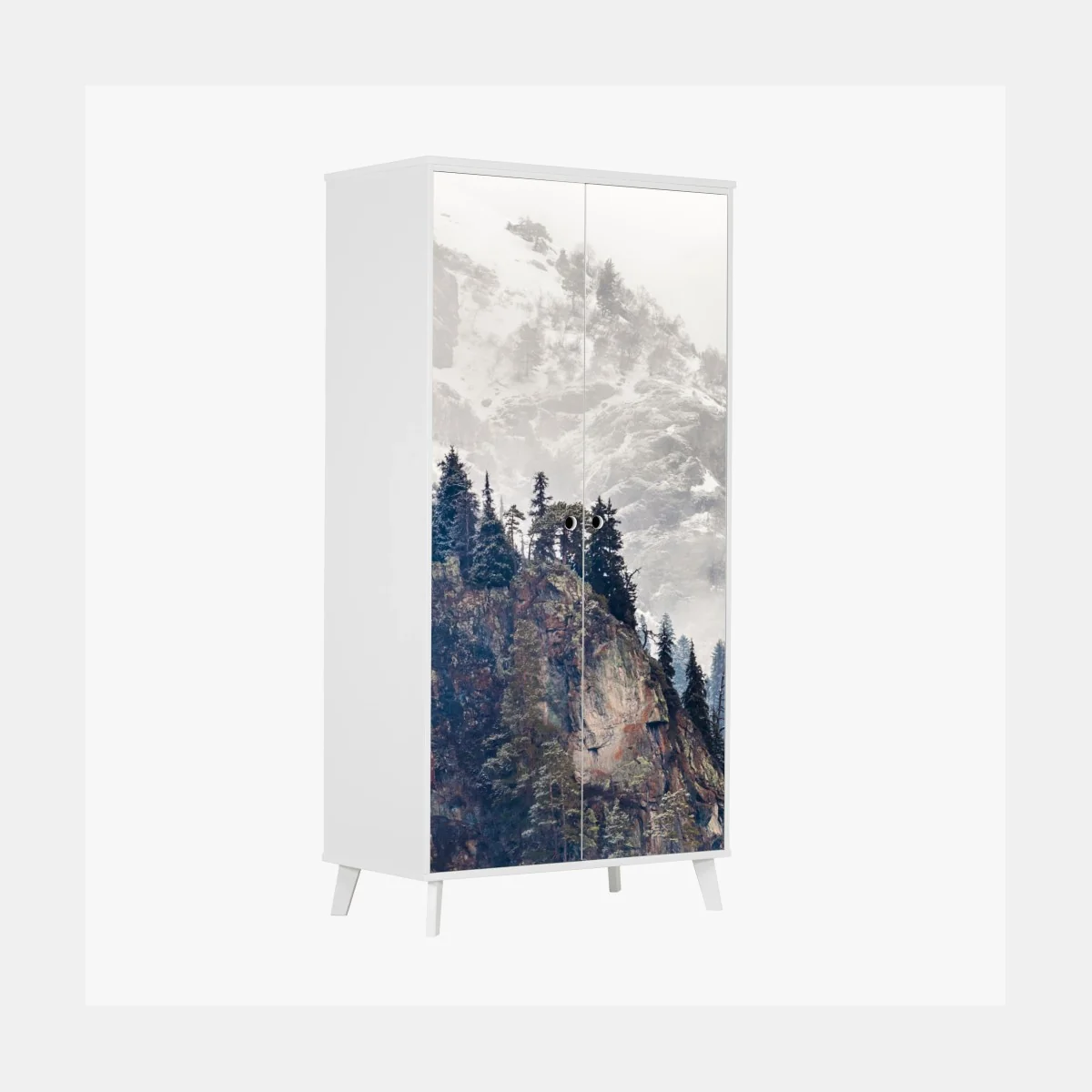 Pegatina para armario acantilado nevado y bosque de pinos – Pixers® Pegatina para armario acantilado nevado y bosque de pinos – Pixers®