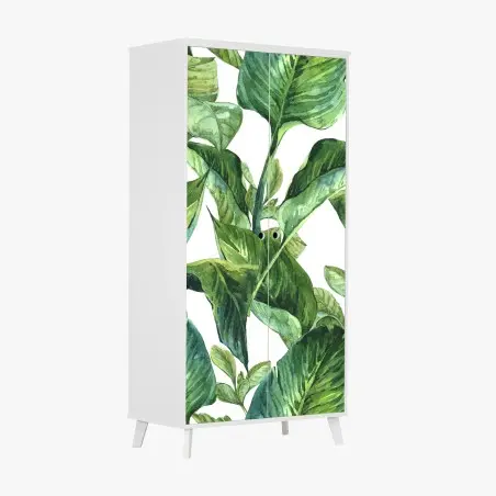 Pegatina para armario motivo de hojas tropicales en acuarela – Pixers®