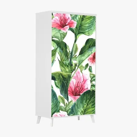 Pegatina para armario estampado botánico de flores tropicales – Pixers®
