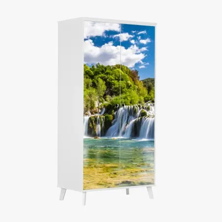 Pegatina para armario panorámica de la cascada Skradinski Buk, Croacia – Pixers®